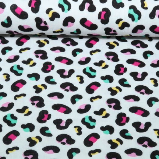 Gaze de coton - Léopard Multicolore Blanc