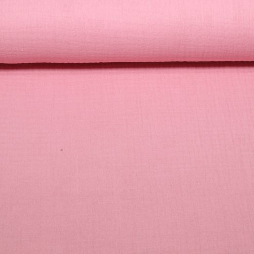 Gaze de coton bio Tripple - Uni Rose Gaze de coton bio Tripple - Uni Rose