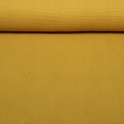 Gaze de coton bio Tripple - Ocre uni Gaze de coton bio Tripple - Ocre uni