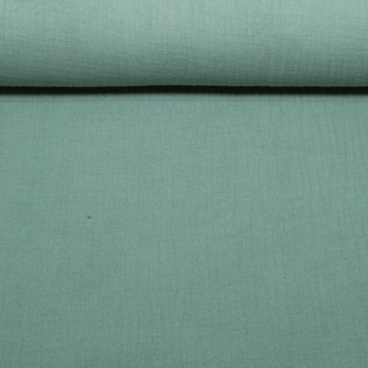 Gaze de coton bio Tripple - Vert sauge uni Gaze de coton bio Tripple - Vert sauge uni