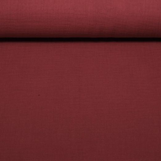 Gaze de coton bio Tripple - Rouge uni Gaze de coton bio Tripple - Rouge uni
