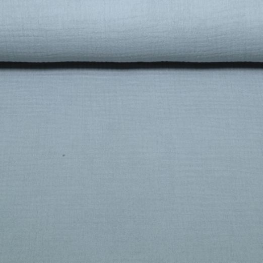 Gaze de coton bio Tripple - Gris acier uni Gaze de coton bio Tripple - Gris acier uni