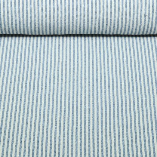 Baumwolle Webware - Küchentuch Ministreifen Beige Denimblau Baumwolle Webware - Küchentuch Ministreifen Beige Denimblau