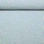 Baumwolle Webware - Küchentuch Ministreifen Beige Denimblau
