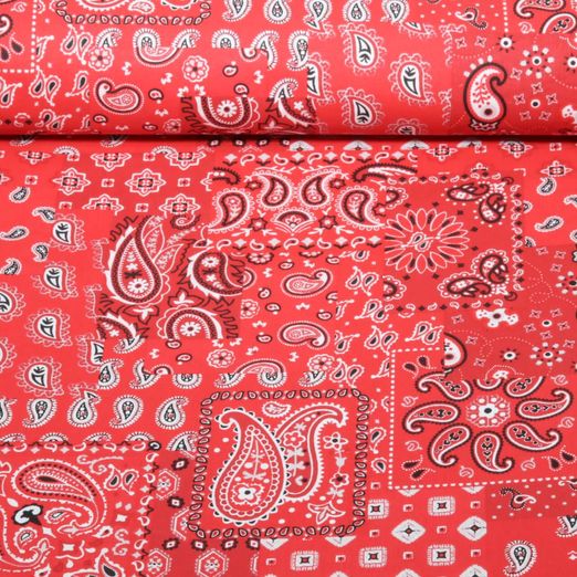 Baumwoll-Webware - Paisley Patchwork Rot Baumwoll-Webware - Paisley Patchwork Rot