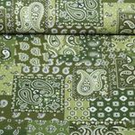 Baumwoll-Webware - Paisley Patchwork Grün