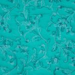 Gewatteerde jasstof - geborduurde bloemen turquoise Gewatteerde jasstof - geborduurde bloemen turquoise