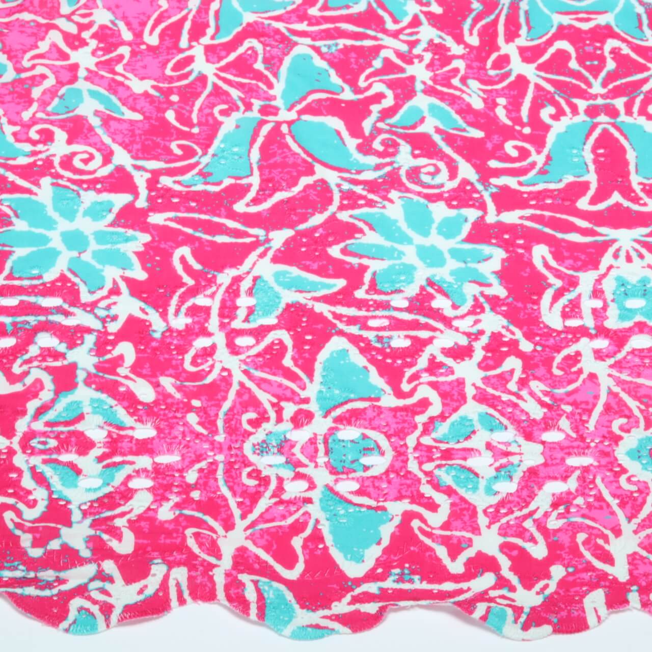 Coton tissé - Impression numérique Batik bord arc Fuchsia-1 Coton tissé - Impression numérique Batik bord arc Fuchsia-1