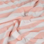 Stretch Frottee - Blockstreifen Weiß Rosa