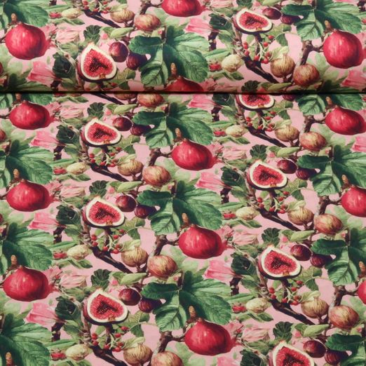 Impression numérique de coton - Figue Rose Multicolore Impression numérique de coton - Figue Rose Multicolore