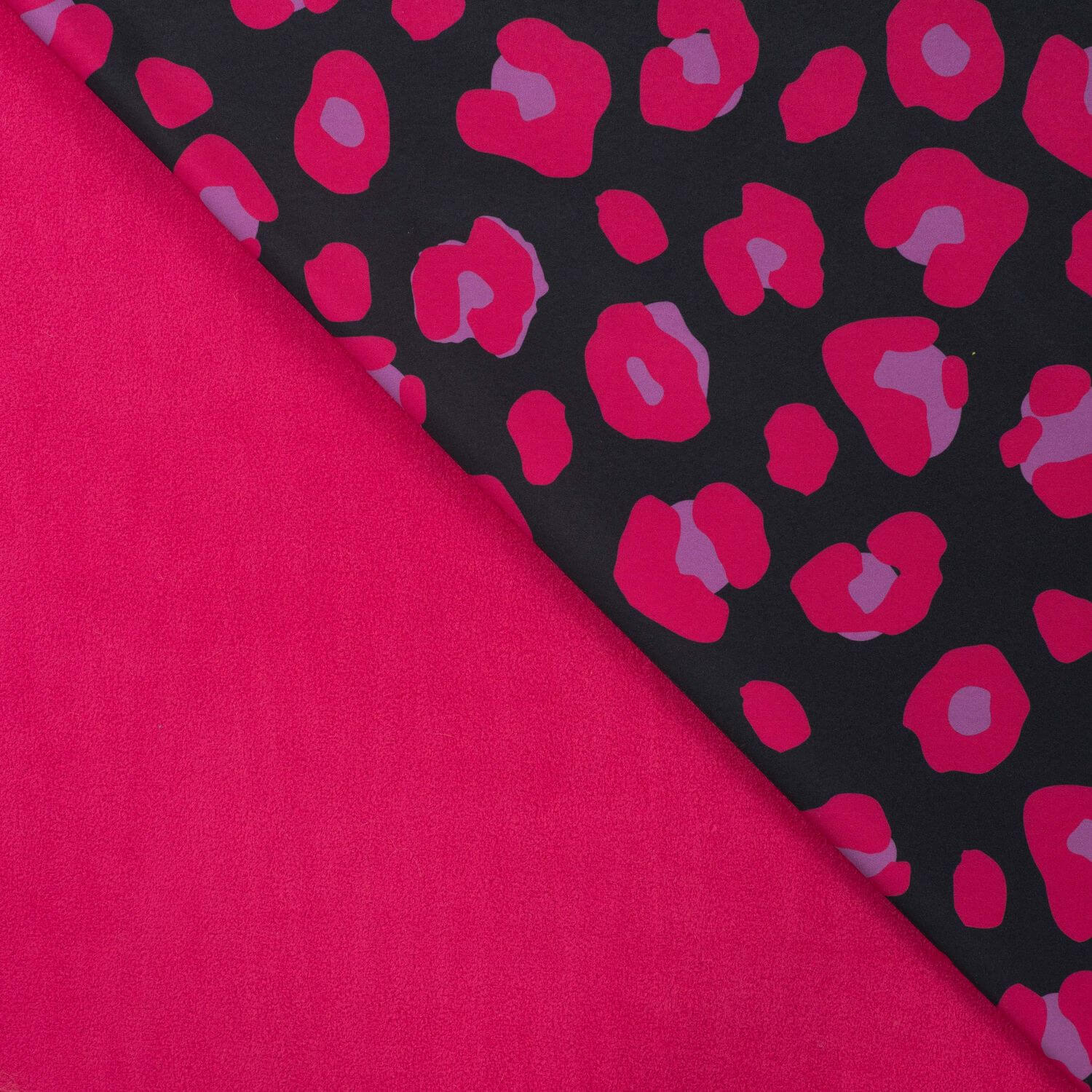 Softshell - Motif léopard numérique Noir Rose vif-1 Softshell - Motif léopard numérique Noir Rose vif-1