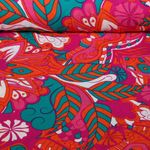 Viskose - Blumen und Blätter Fuchsia Viskose - Blumen und Blätter Fuchsia