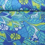 Viskose - Blumen und Blätter Blau Viskose - Blumen und Blätter Blau