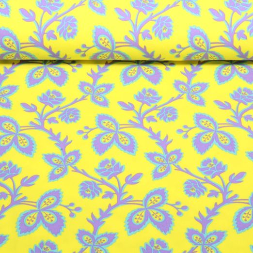 Jersey - Blumen und Blätter Gelb Jersey - Blumen und Blätter Gelb