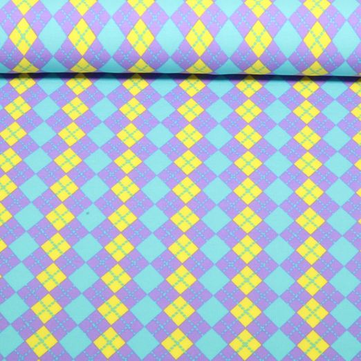 Jersey - Argyle Gelb Türkis