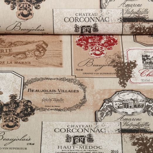 Toile - Aspect canevas Étiquettes de vin Sable Toile - Aspect canevas Étiquettes de vin Sable