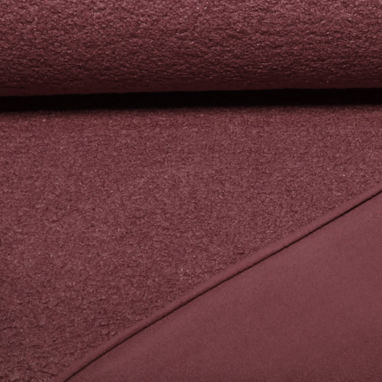 Polaire teddy - Boucle Doubleface Uni Rouge-0 Polaire teddy - Boucle Doubleface Uni Rouge-0