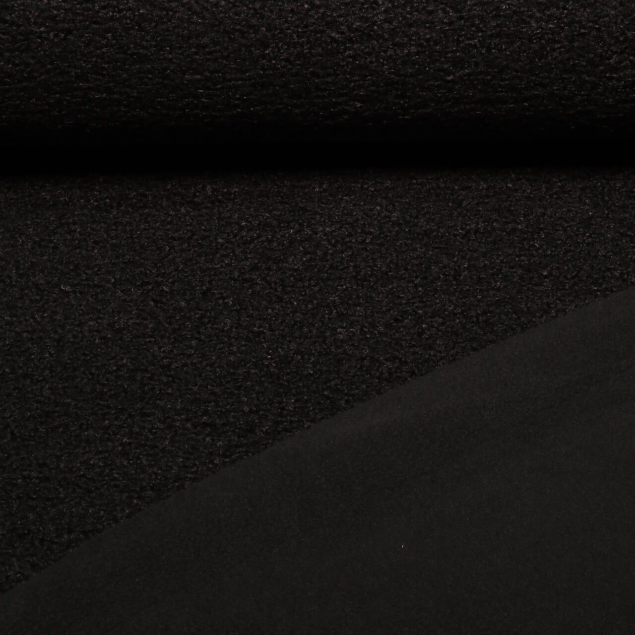 Polaire teddy - Boucle Doubleface Uni Noir-0 Polaire teddy - Boucle Doubleface Uni Noir-0