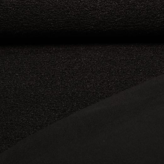 Polaire teddy - Boucle Doubleface Uni Noir Polaire teddy - Boucle Doubleface Uni Noir