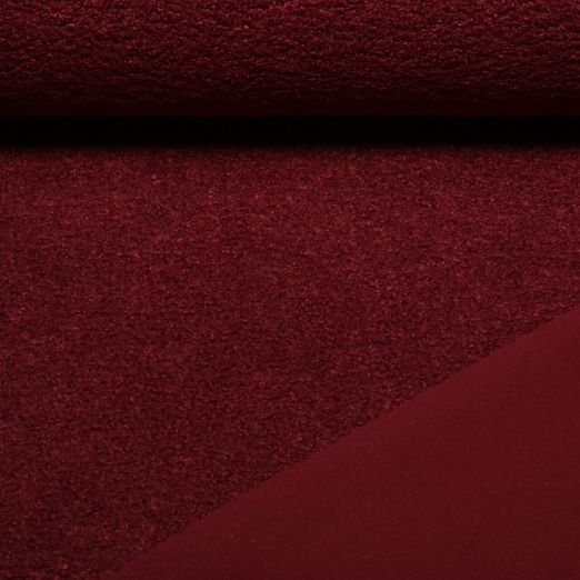Polaire teddy - Boucle Doubleface Uni Bordeaux Polaire teddy - Boucle Doubleface Uni Bordeaux