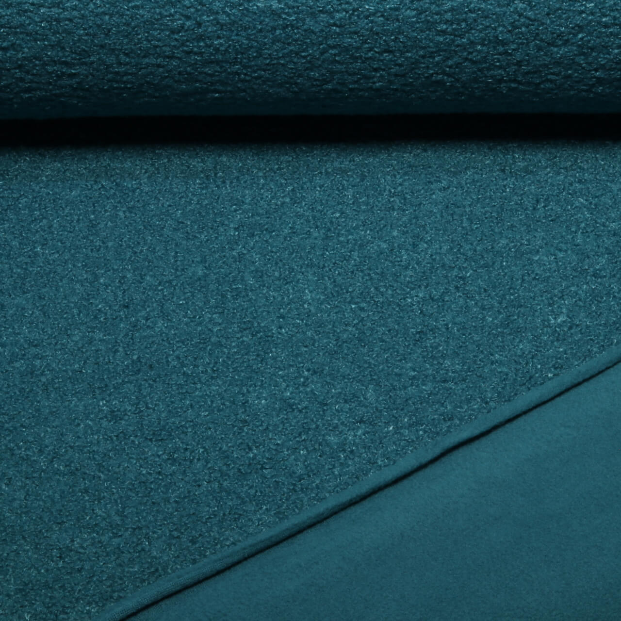 Polaire teddy - Boucle Doubleface Uni Bleu pétrole-0 Polaire teddy - Boucle Doubleface Uni Bleu pétrole-0