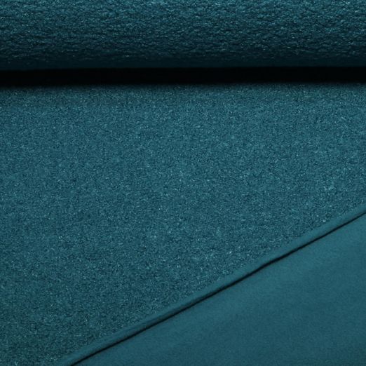 Polaire teddy - Boucle Doubleface Uni Bleu pétrole Polaire teddy - Boucle Doubleface Uni Bleu pétrole