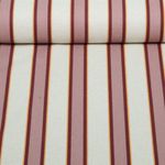 Toile - aspect lin rayures Beige Mauve