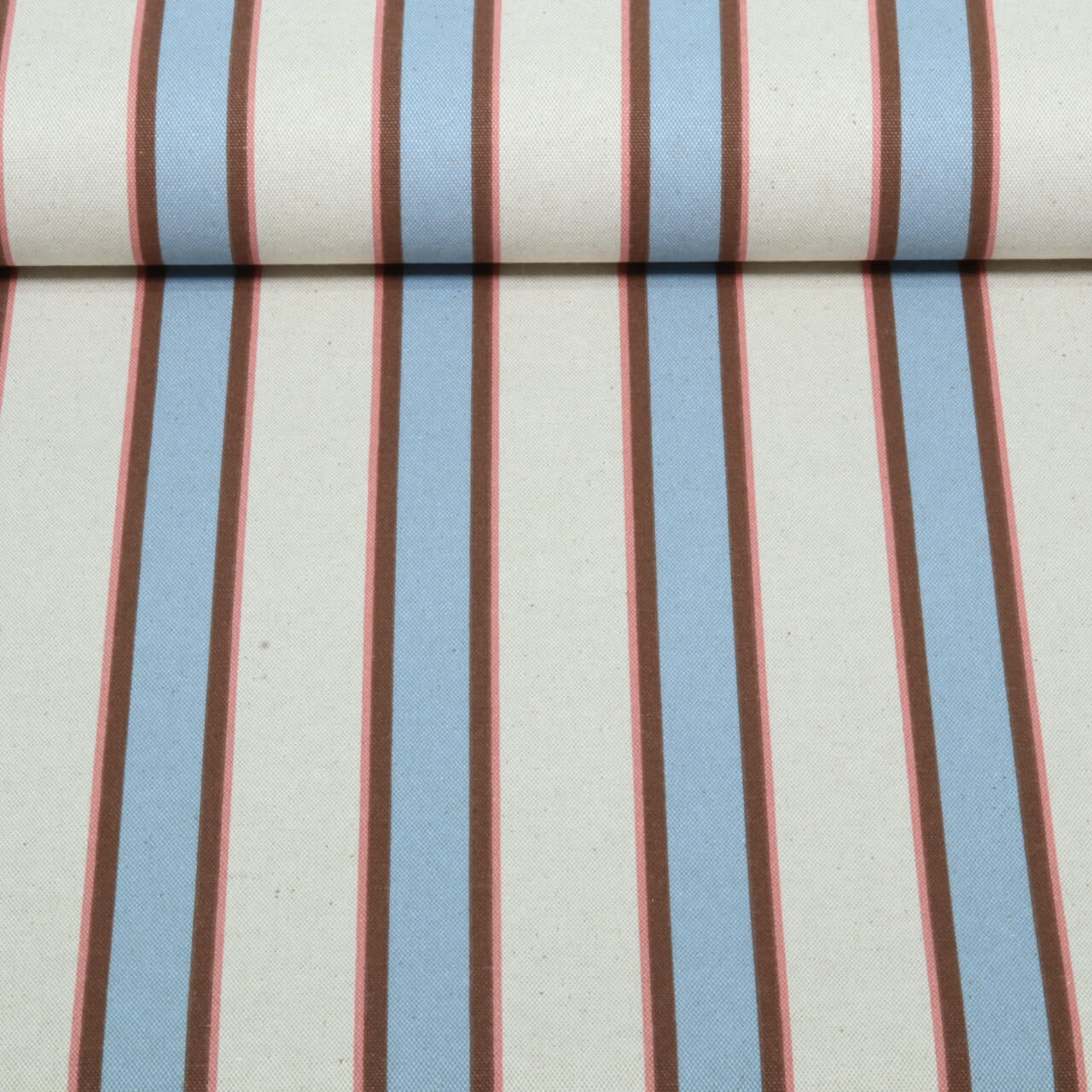 Toile - aspect lin rayures Beige Bleu clair-0 Toile - aspect lin rayures Beige Bleu clair-0