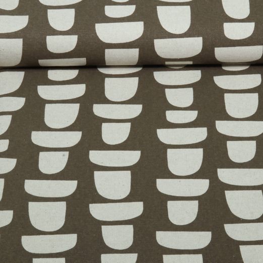 Toile canevas - Motifs aspect lin, marron et Beige Toile canevas - Motifs aspect lin, marron et Beige