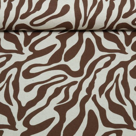 Toile canevas - aspect lin Zebra Beige Marron Toile canevas - aspect lin Zebra Beige Marron