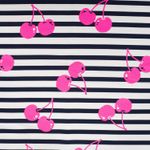 Sommersweat - French Terry - Streifen Neon Kirschen Sommersweat - French Terry - Streifen Neon Kirschen