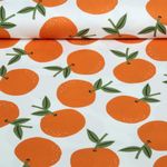 Baumwoll-Canvas - Orangen Weiß