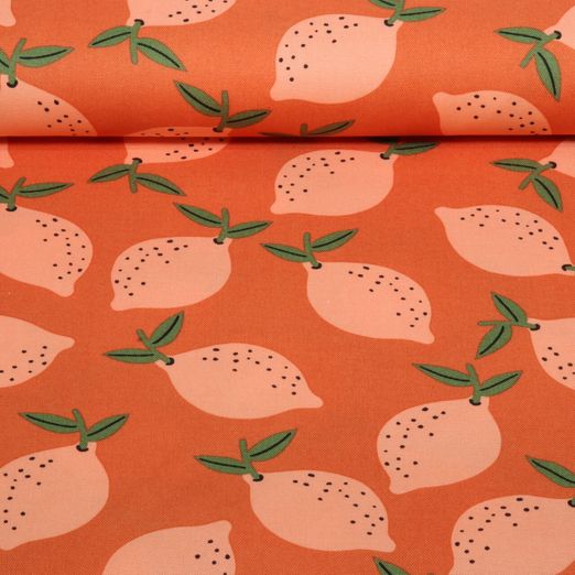 Baumwoll-Canvas - Zitronen Orange