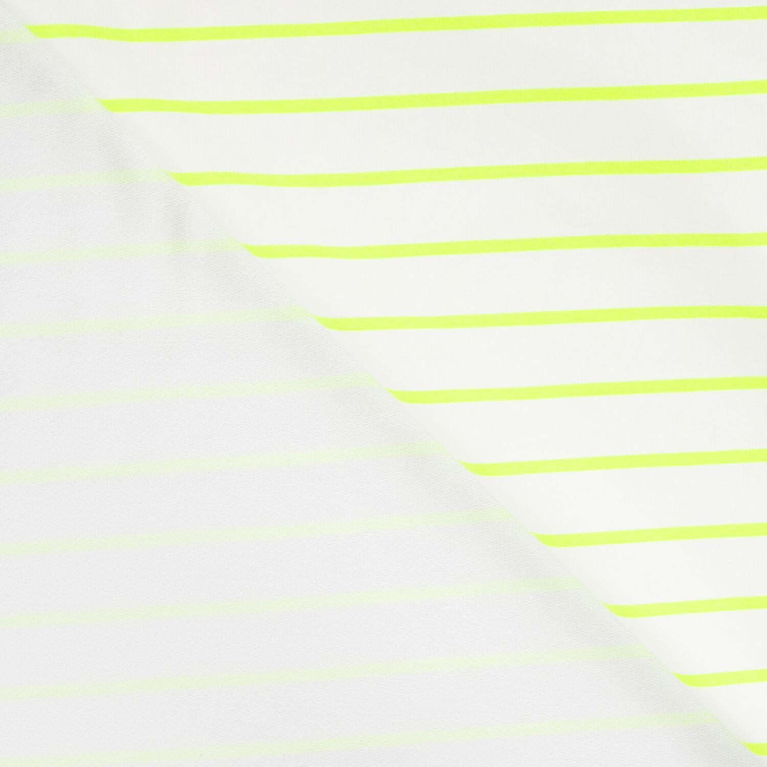 Sweat d'été - French Terry rayé blanc et jaune Fluo-1 Sweat d'été - French Terry rayé blanc et jaune Fluo-1