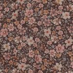 Popeline di cotone - Stampa digitale con piccoli fiori marroni Popeline di cotone - Stampa digitale con piccoli fiori marroni
