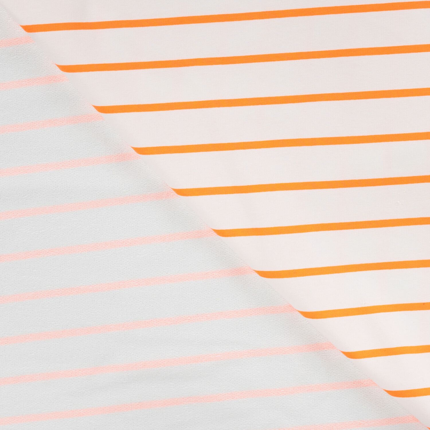 Sweat d'été - French Terry avec des rayures blanches et orange fluo-1 Sweat d'été - French Terry avec des rayures blanches et orange fluo-1