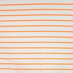 Sommersweat - French Terry Streifen Weiß Neon Orange