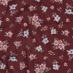 Baumwoll-Popeline - Digital Kleine Blumenbouquets Bordeaux