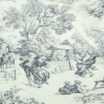 Baumwoll-Canvas - Dorfleben Toile-de-Jouy Beige Grau Baumwoll-Canvas - Dorfleben Toile-de-Jouy Beige Grau