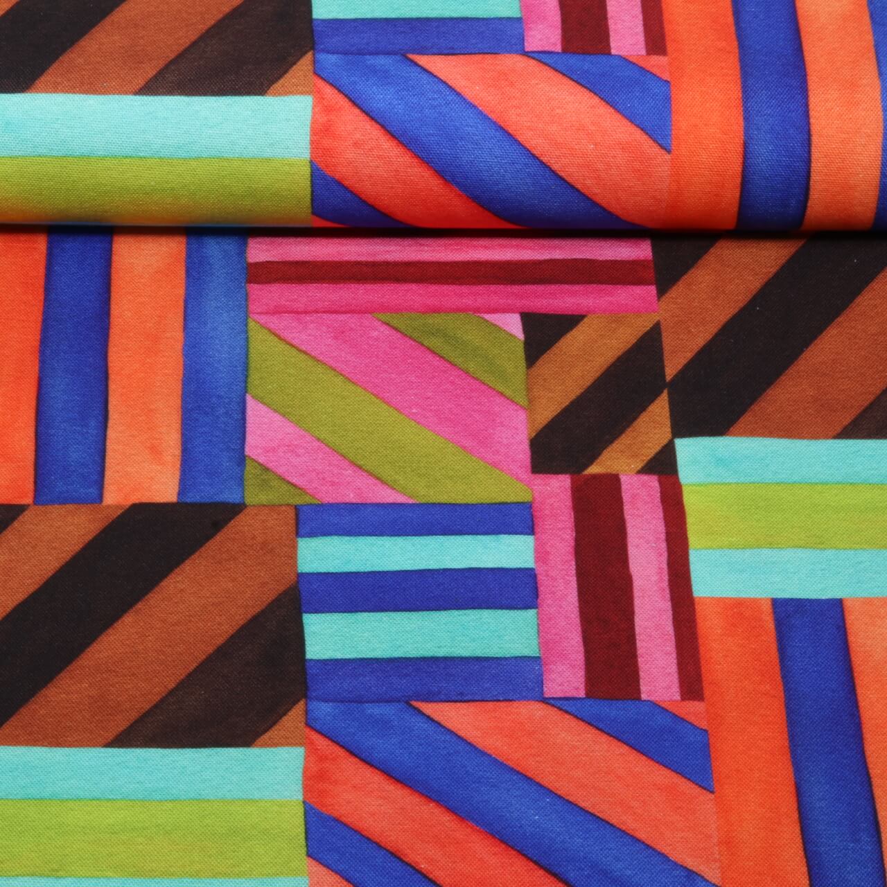 Toile canevas - Rayures multicolores en impression numérique-0 Toile canevas - Rayures multicolores en impression numérique-0