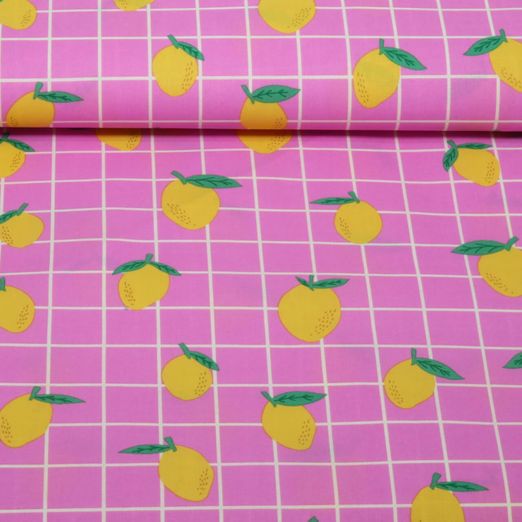 Beschichtete Baumwolle - Zitronen Rosa Beschichtete Baumwolle - Zitronen Rosa
