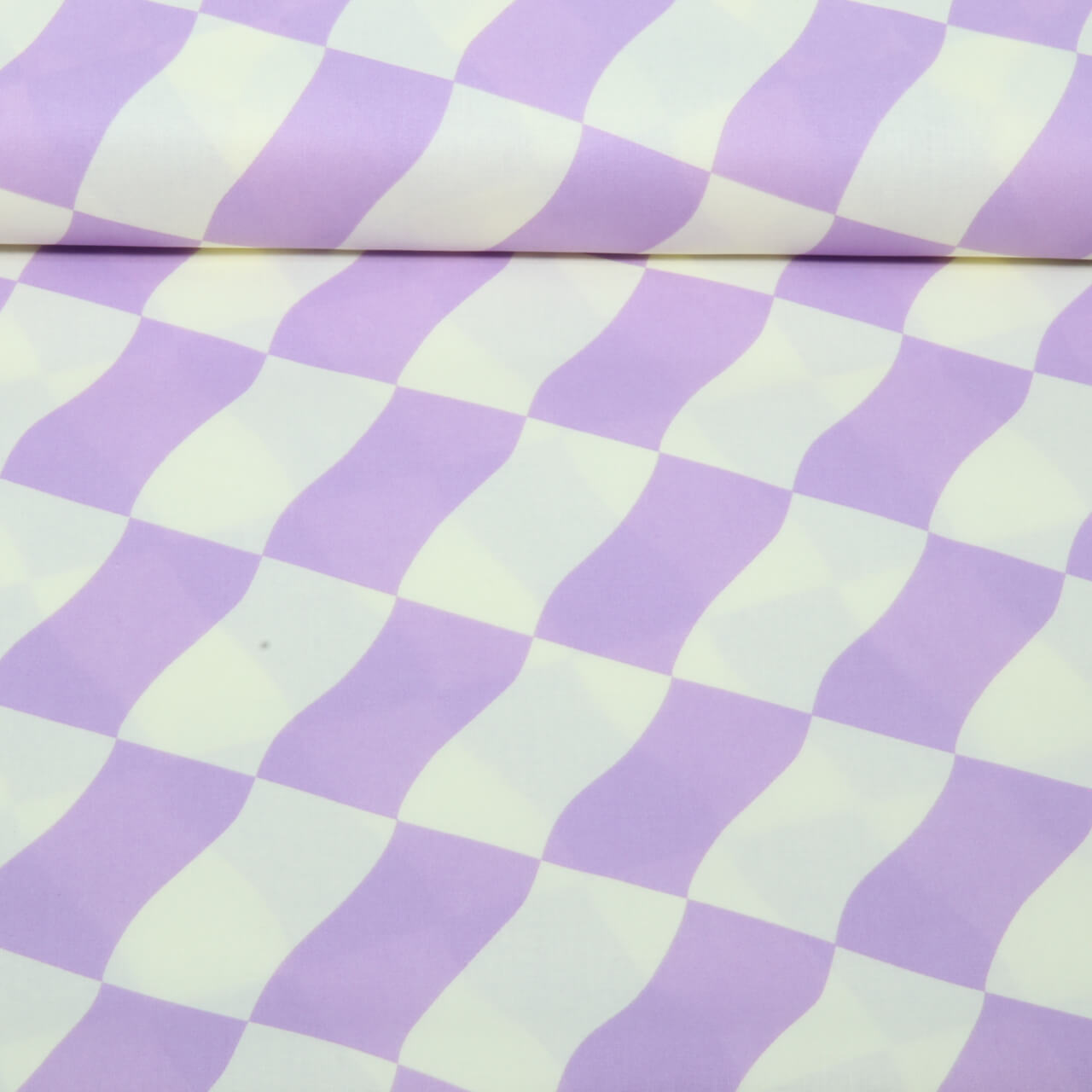 Coton enduit - Carreaux Ecru Violet-0 Coton enduit - Carreaux Ecru Violet-0