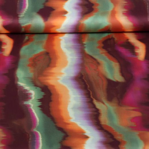 Satin de coton - Motif abstrait à rayures en impression numérique, Bordeaux Satin de coton - Motif abstrait à rayures en impression numérique, Bordeaux