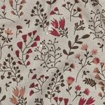 Tela rivestita - Effetto lino, fiori, beige, malva Tela rivestita - Effetto lino, fiori, beige, malva