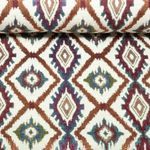 Gobelin Chenille - Motif ikat Ecru multicolore