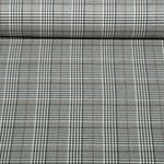 Tissu mode - Motif tartan, carreaux Prince de Galles, Beige et Noir Tissu mode - Motif tartan, carreaux Prince de Galles, Beige et Noir