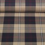 Tissu mode - Motif tartan beige et bleu marine Tissu mode - Motif tartan beige et bleu marine