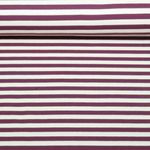 Sweat d'été - French Terry avec des rayures écrues et aubergine, teint dans la masse Sweat d'été - French Terry avec des rayures écrues et aubergine, teint dans la masse