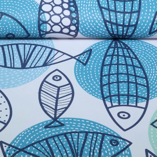 Toile cirée - Poissons en PVC blancs Toile cirée - Poissons en PVC blancs