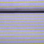 Tissu d'éponge extensible - Rayures violet-citron vert, teint dans la masse